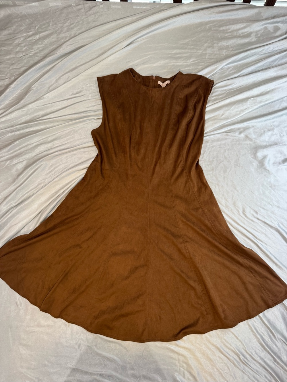 BeBop Brown Faux Suede Fit & Flare Dress XL Western Boho